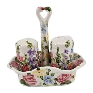 Whimsical Floral Fairy English Garden Tabletops Unlimited Salt & Pepper, Tray